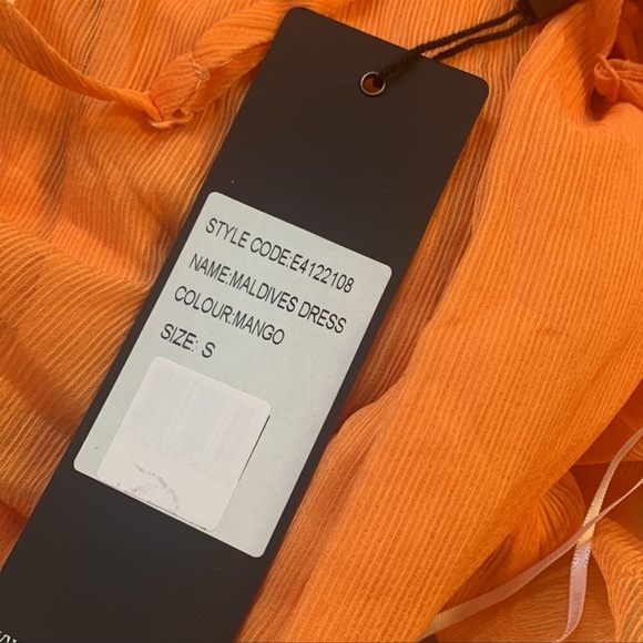 Elliate Maldives Ruffle Asymmetric Maxi Dress in Mango | Tangerine - Picture 4 of 12